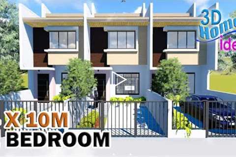 House Design Idea, 2 Storey Townhouse , Appartment type , 4 x 10 meters 2 bedroom