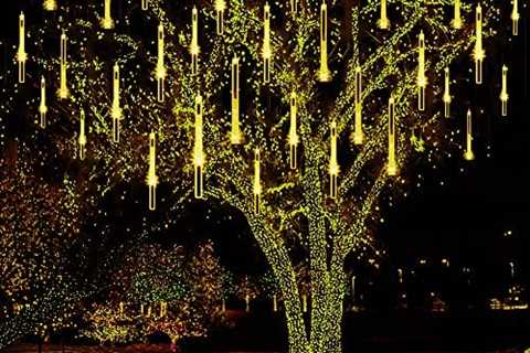 Christmas Lights Outdoor, Meteor Shower Lights Falling Star Lights 16 inch 8 Tubes 256 LED Icicle..