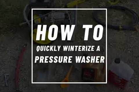 How To Winterize a Pressure Washer