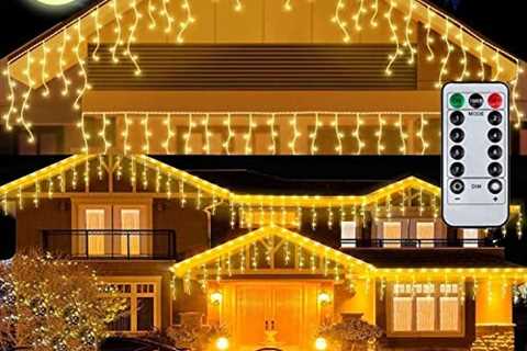 Christmas Icicle Lights Outdoor Short Curtain Light Window LED Lights Dripping Icicle Light 9.8ft..