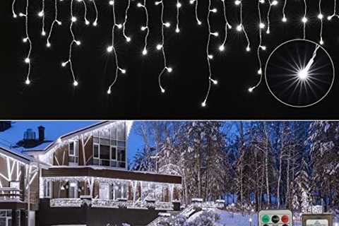 Icicle Lights Outdoor, 40Ft. 432 LED Christmas Lights with 81 Drops, Dimmable Twinkle Fairy Lights..