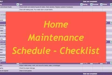 Home Maintenance Schedule - Checklist