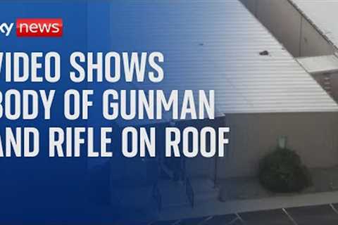 BREAKING: Footage appears to show rifle and body on roof after Trump shot